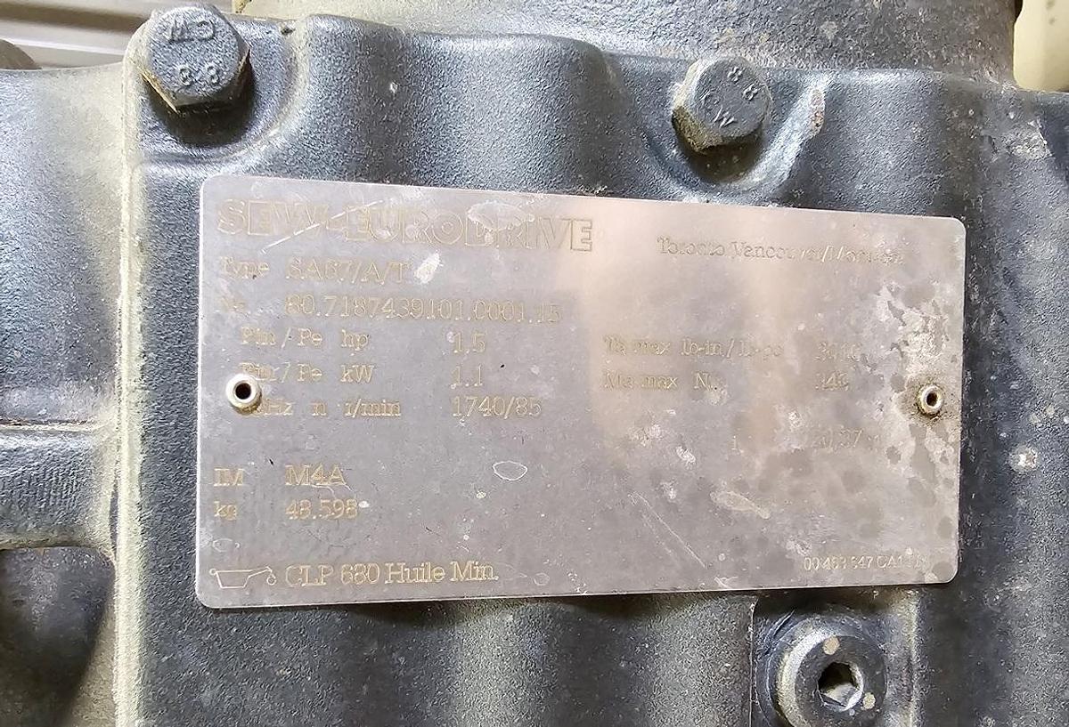 Used Used Screw Conveyor, 8" Diameter X 104'' Long