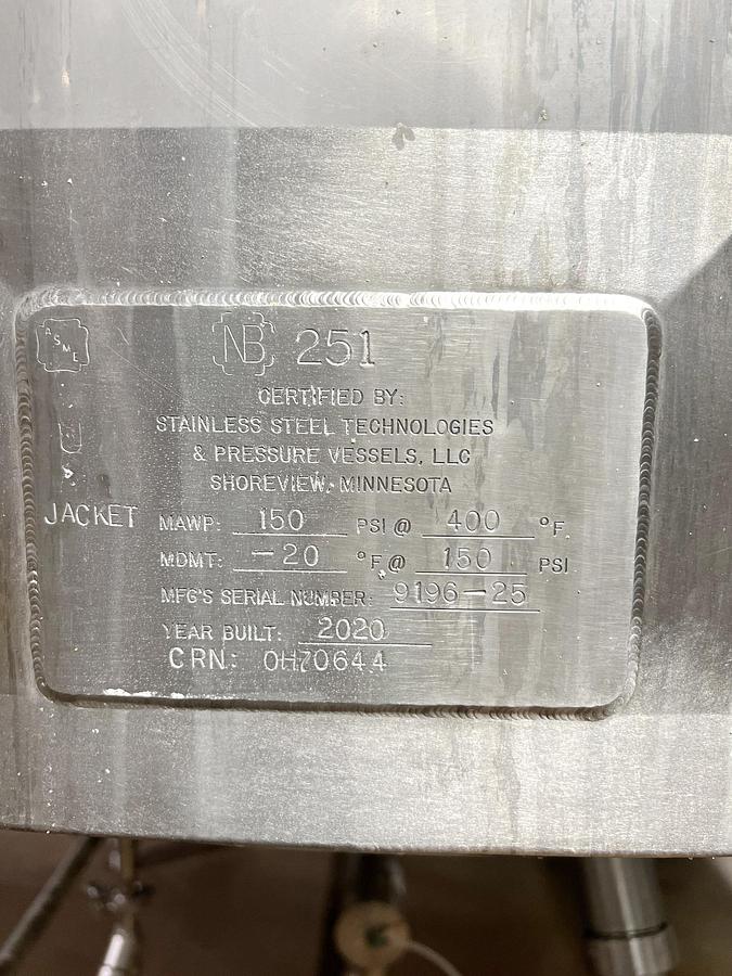 Used Used 2500 Gallon Jacketed Tank, Stainless Steel, With Scrape Agitation & Twin Screw Pump