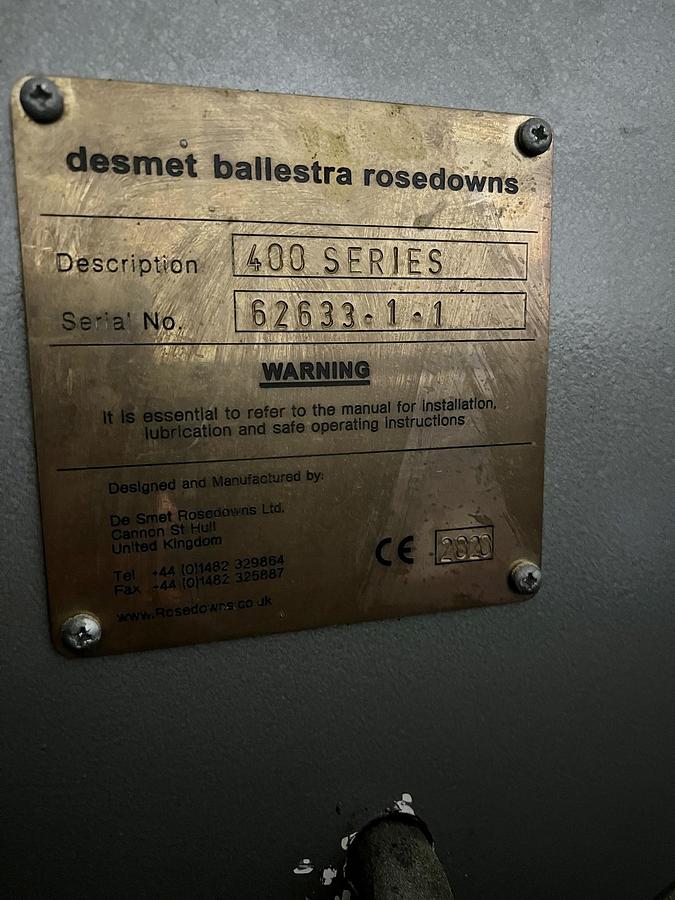Used Used Rosedowns Desmet 400 Series Sterling Screw Press