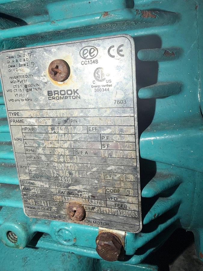 Used Used Inoxpa Centrifugal Pump, 2" X 1.5", 5 HP, with VFD