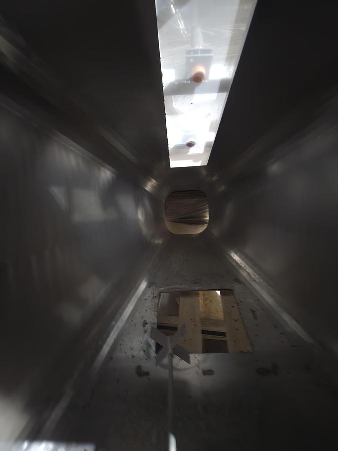 Used Used AFS Ribbon/Paddle Blender, 100 Cubic Feet, With Infeed & Outfeed Drag Conveyors