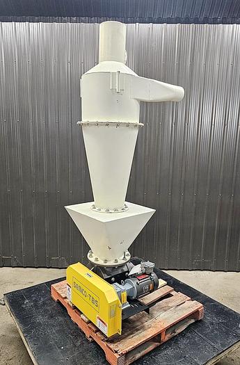 Used USED SEMCO ROTARY AIR LOCK VALVE, SIZE: 10" X 10", CARBON STEEL, WITH CYCLONE