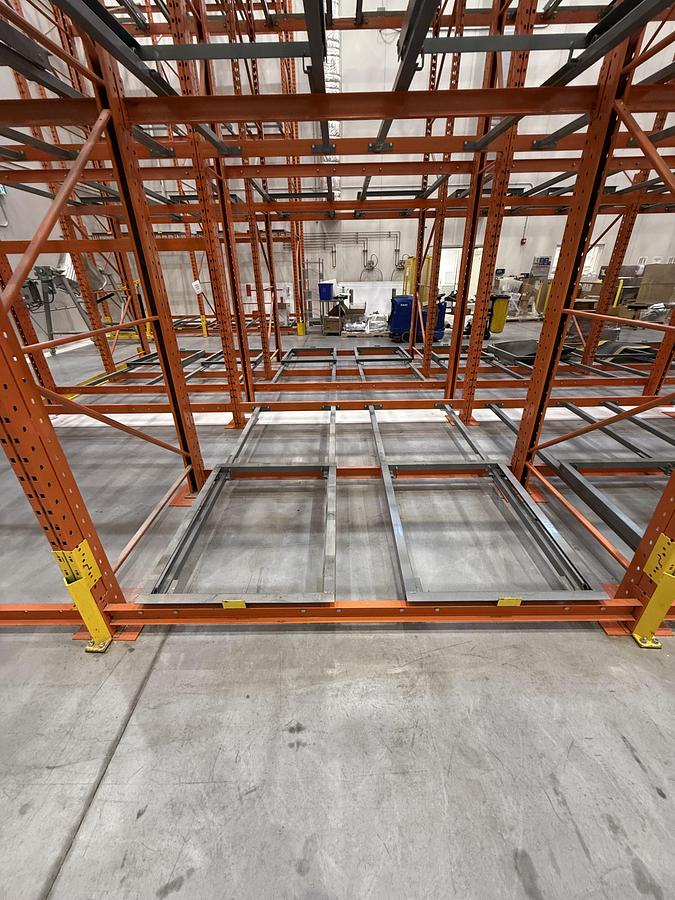Used Used North American Steel - Redi-Rack Style - Push Back System - 1920 Pallet Positions