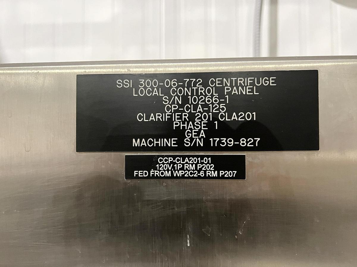 Used Used GEA Westfalia Disc Stack Centrifuge, Model SSI-300-06-772