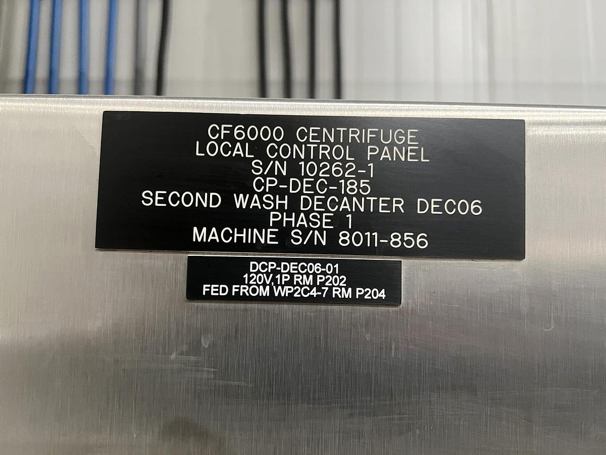 Used Used GEA Westfalia Decanter Centrifuge, Model Protein Master CF 6000