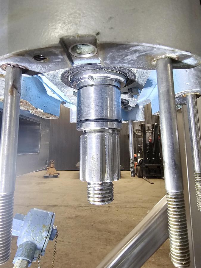 Used Used 400 Gallon Jacketed Tank (Reactor), With Waukesha Pump & Load Cells, Stainless Steel