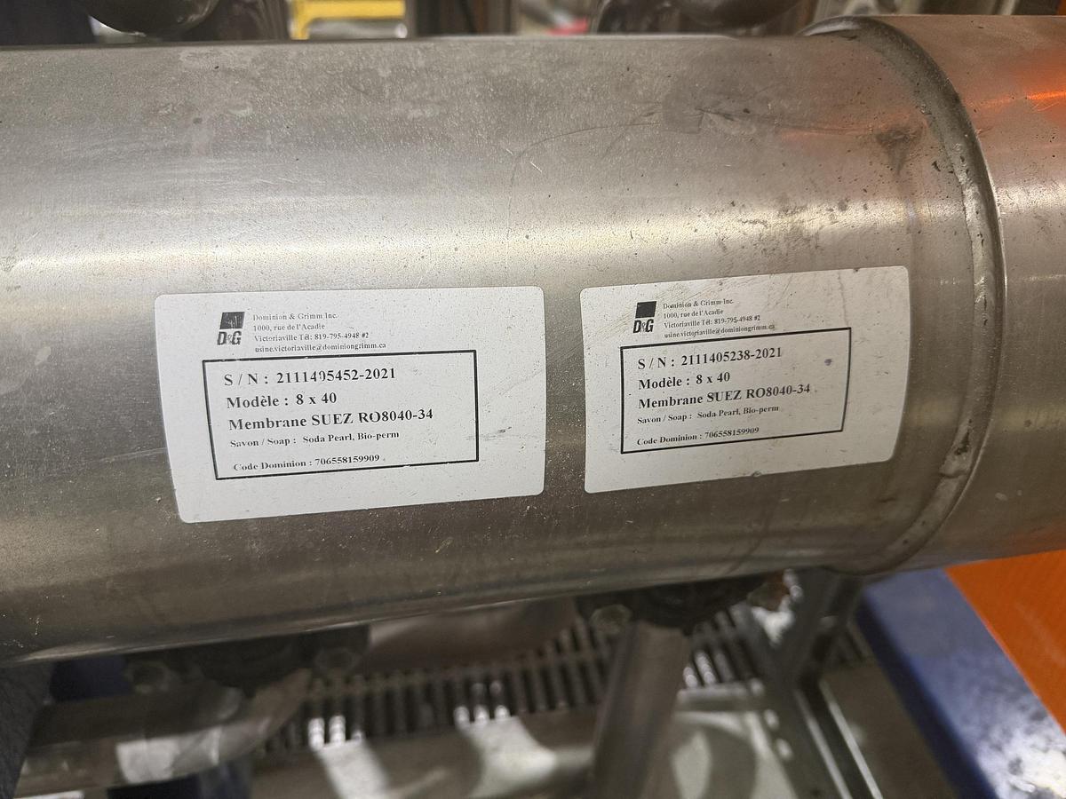 Used Used 2021 Dominion & Grimm Reverse Osmosis Concentrator – 4 Membrane Housings – 575V