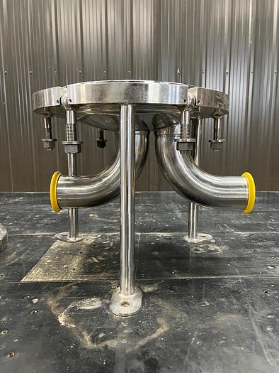 Used USED MILLIPORE FILTER, CARTRIDGE TYPE, 3" INLET/OUTLET, STAINLESS STEEL