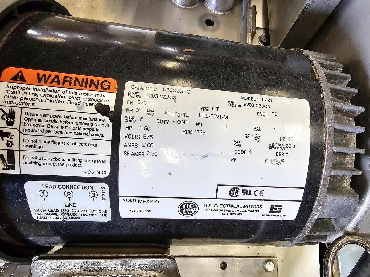 Used Used Waukesha Rotary Lobe Pump, Model 18, 1.5 HP