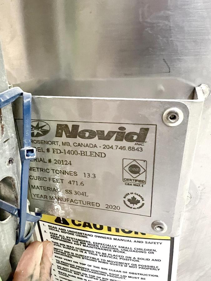 Used Used 3528 Gallon Tank (471.6 Cu.Ft. Silo), 304L Stainless Steel