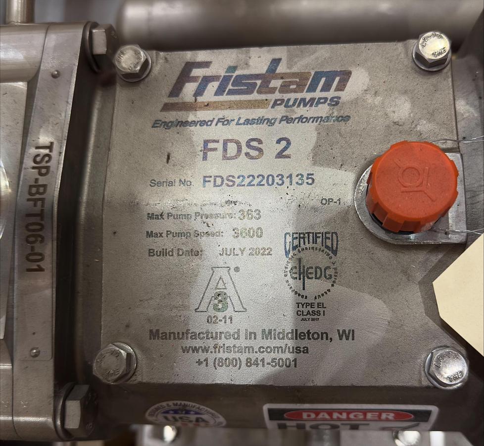 Used Unused Fristam Twin Screw Pump, Model FDS2
