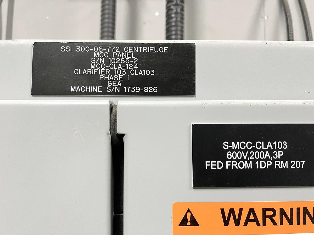 Used Used GEA Westfalia Disc Stack Centrifuge, Model SSI-300-06-772