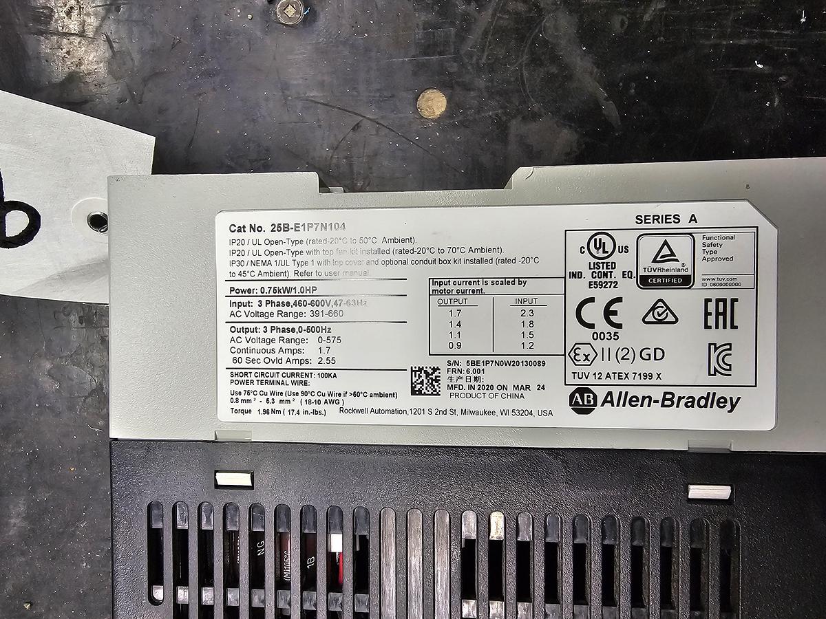 Used Used Allen-Bradley Variable Frequency Drive, 1 HP, 460-600V - Quantity Available : 18