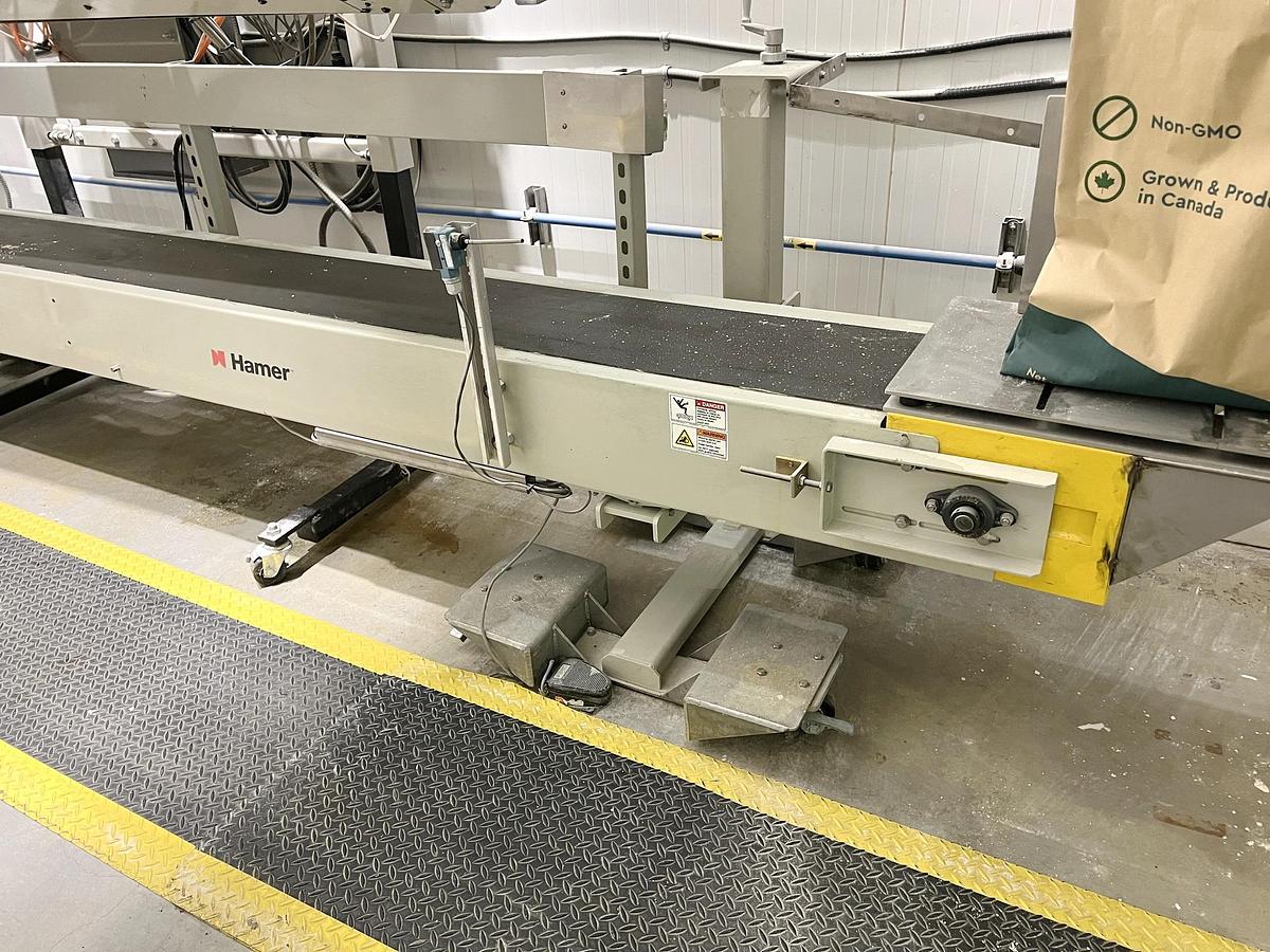 Used Used Fischbein Pinch Inner Liner Sealer, Model PILS 300, with Conveyor