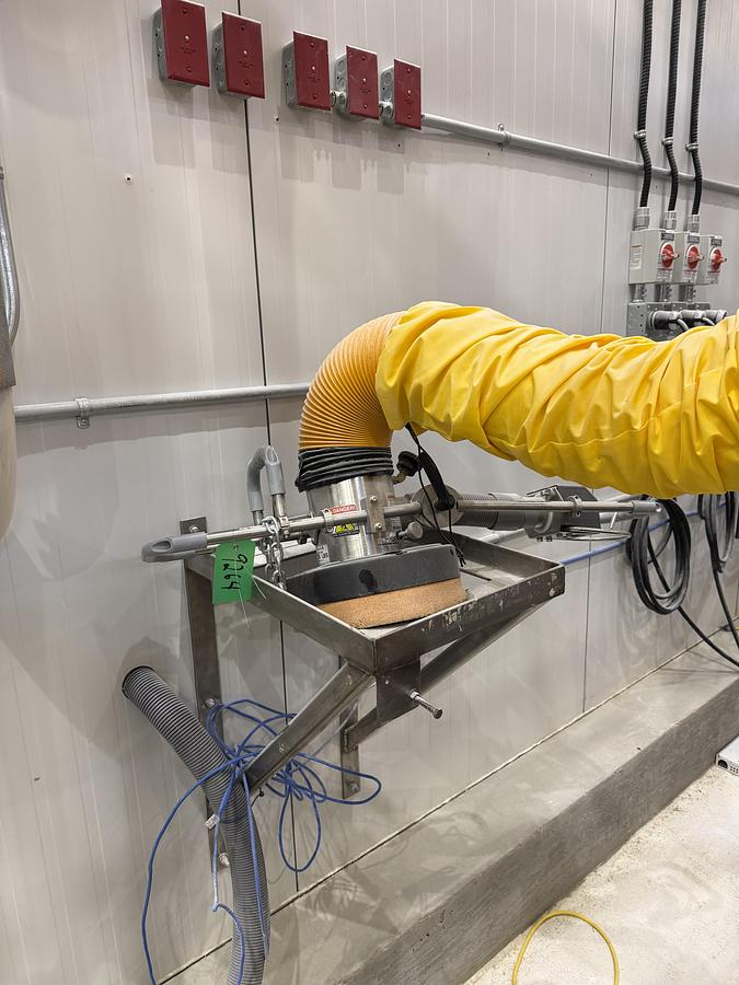 Used Used Acculift Free Standing Jib Crane with Vacuum Tube Lift System for 70 Lbs. Paper Type Bags