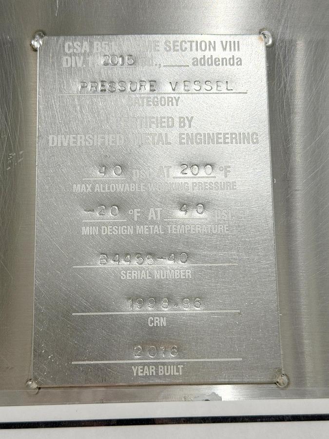 Used Used 3600 Gallon Jacketed Tank (Reactor), 304 Stainless Steel