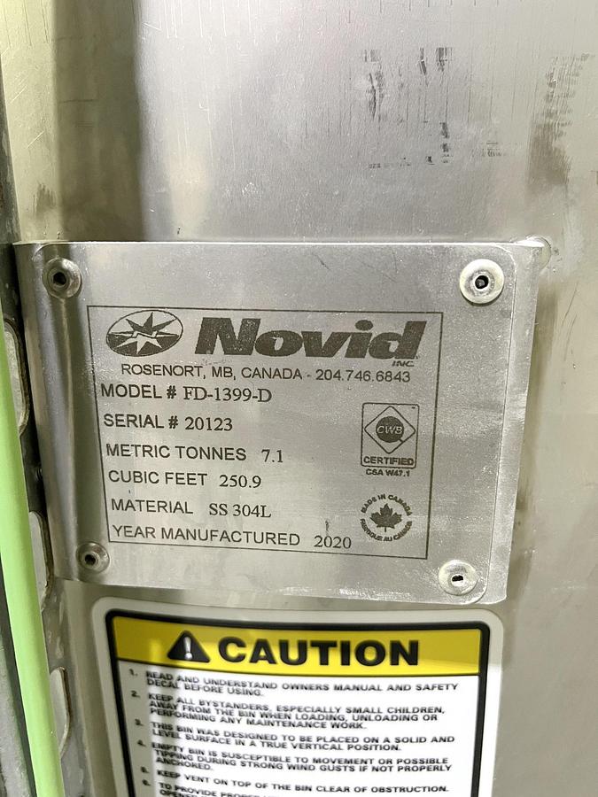 Used Used 1877 Gallon Tank (250.9 Cu.Ft. Silo), 304L Stainless Steel