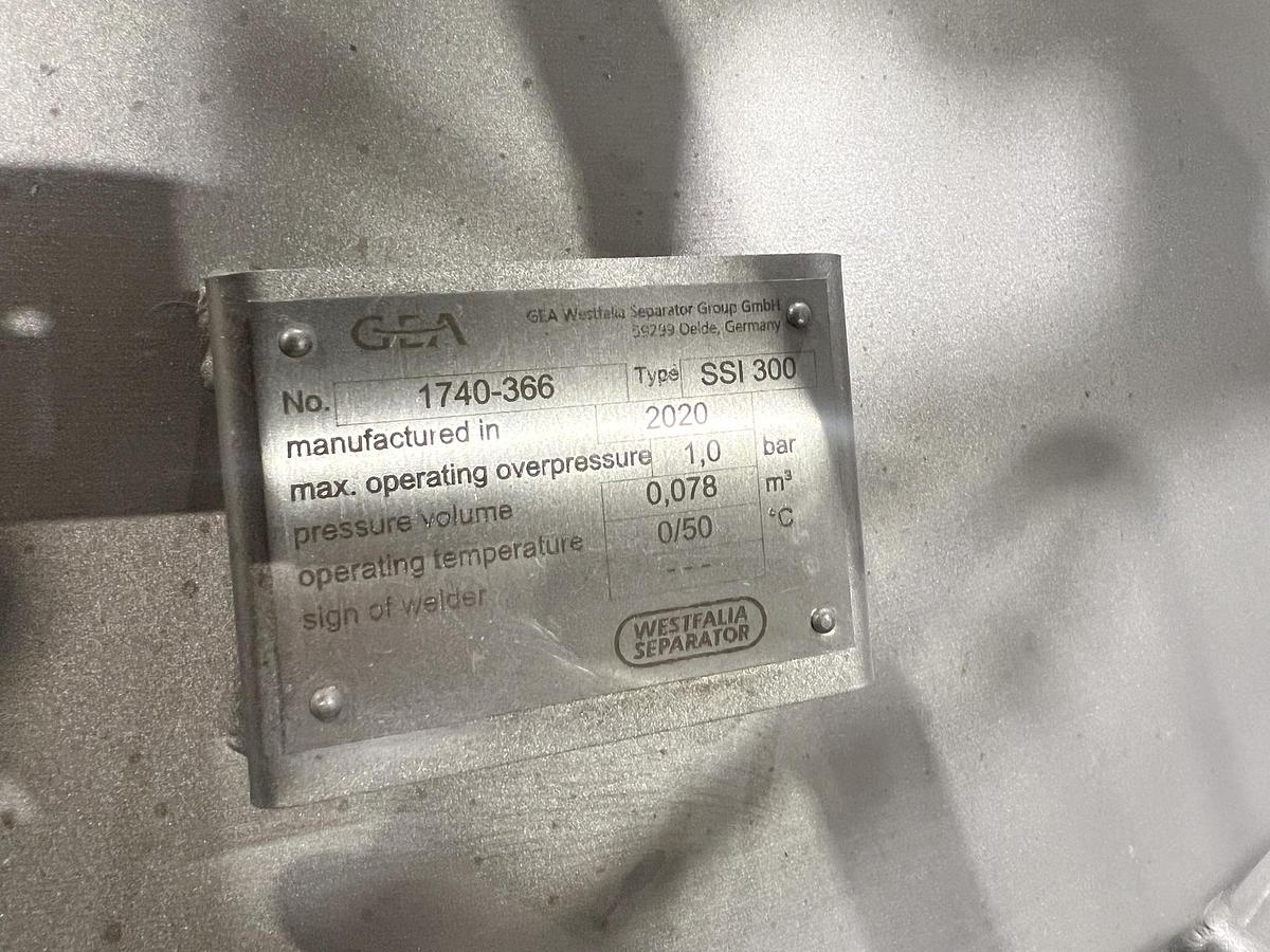 Used Used GEA Westfalia Disc Stack Centrifuge, Model SSI-300-06-772