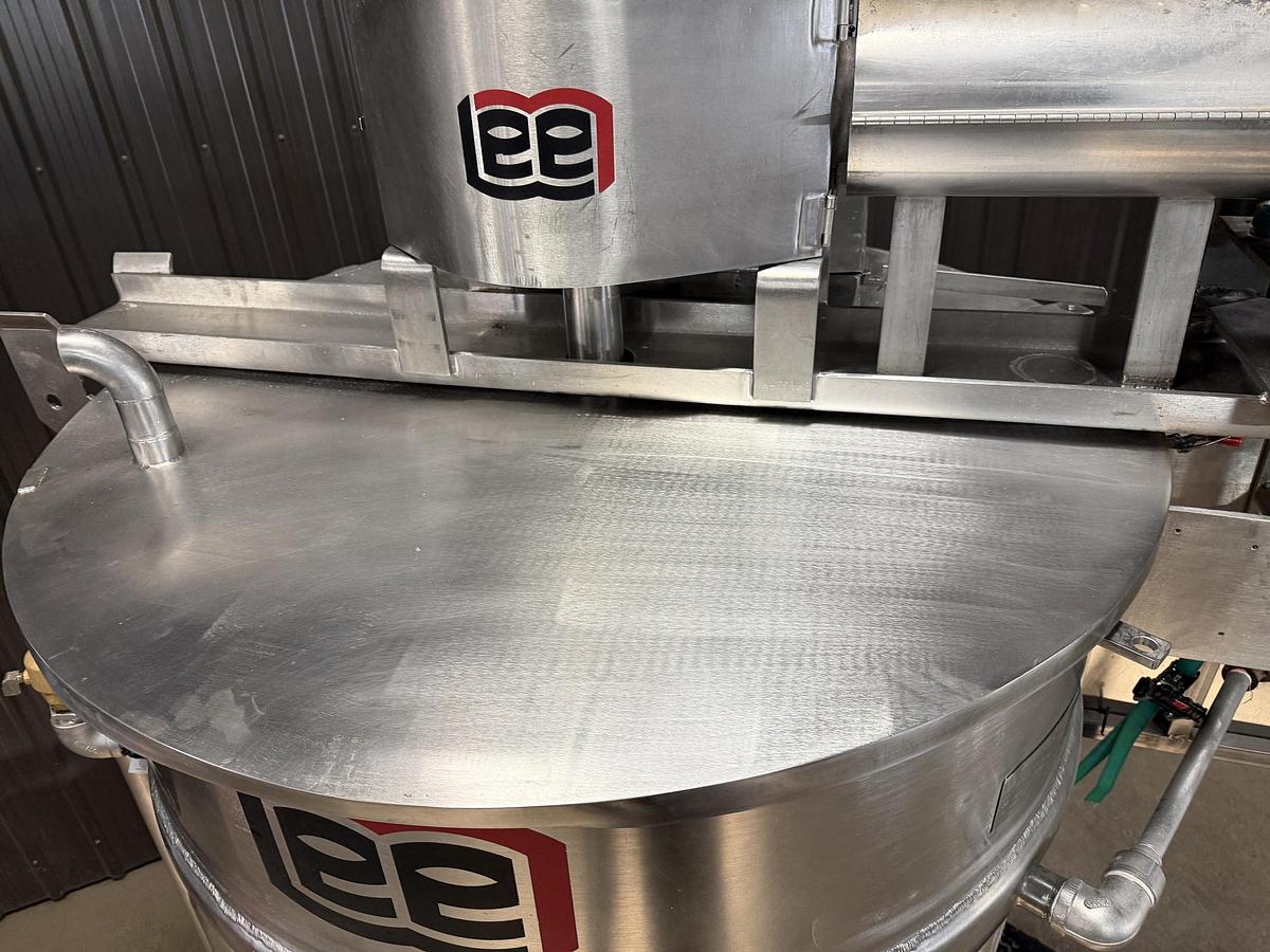 Used Used 200 Gallon Lee Industries Jacketed Kettle, Stainless Steel, With Scrape Agitation
