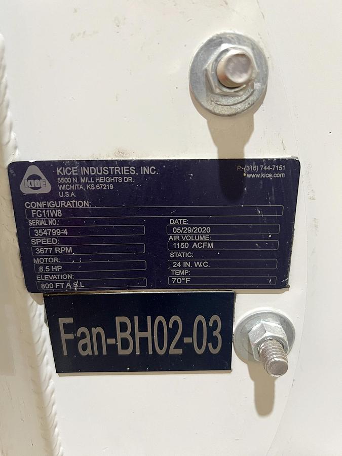 Used Used Kice XP Venturi Jet Filter, With Rotary Airlock, Fan & Cyclone