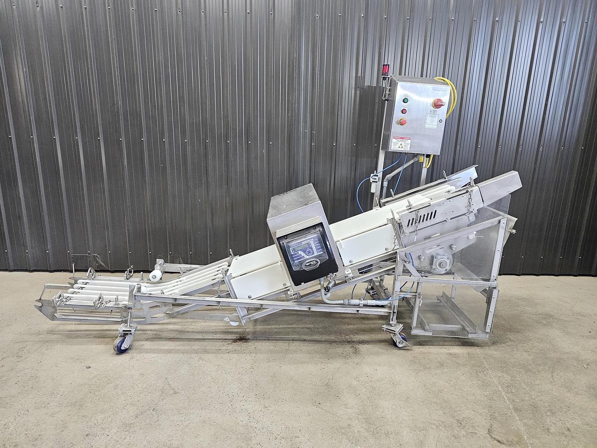 Used Used Fortress Stealth Metal Detector with Belt Conveyor & Pneumatic Rejector