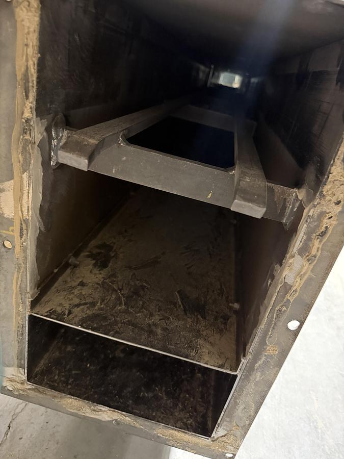 Used Used AFS Ribbon/Paddle Blender, 100 Cubic Feet, With Infeed & Outfeed Drag Conveyors