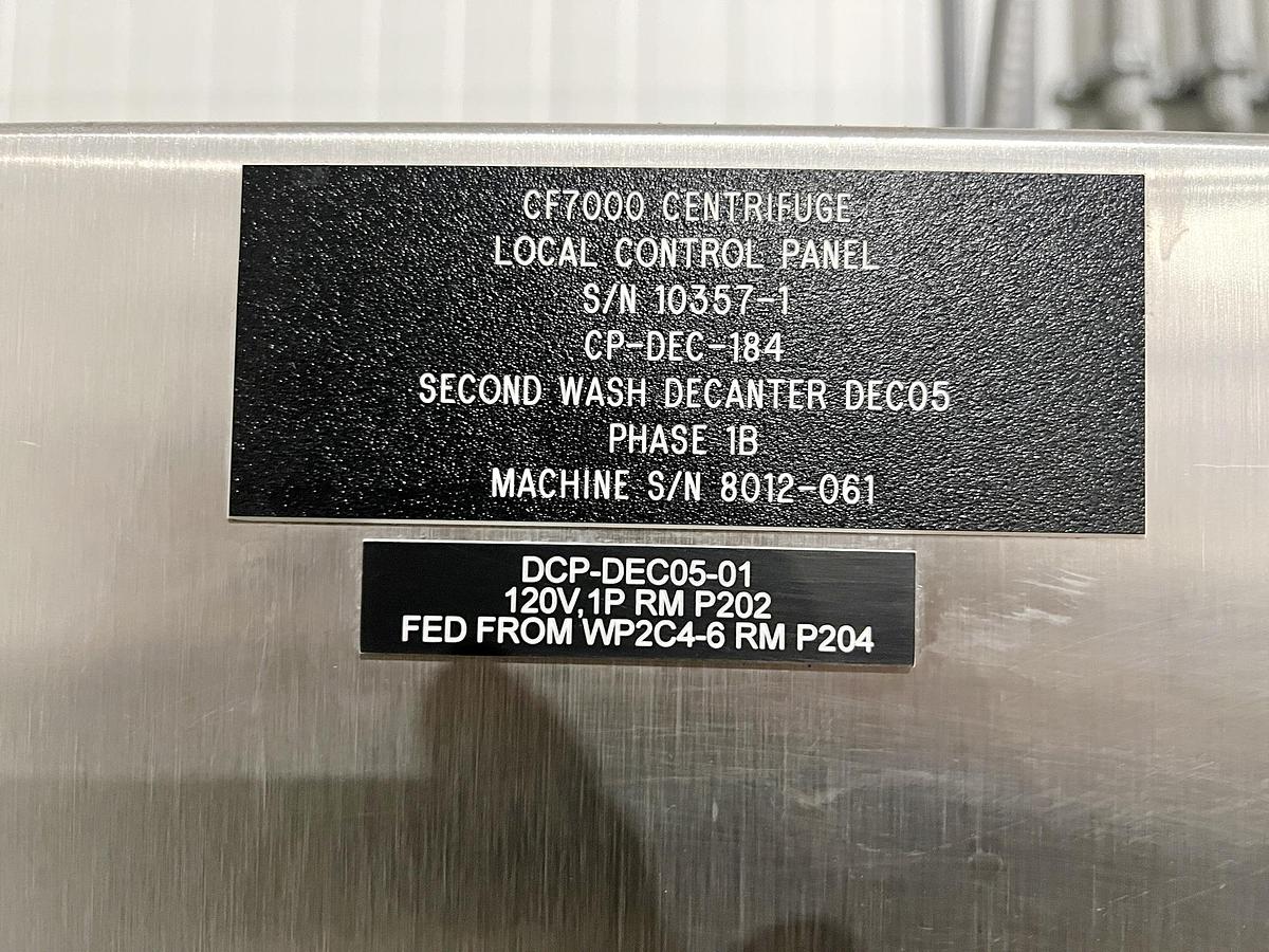 Used Used GEA Westfalia Decanter Centrifuge, Model Protein Master CF 7000