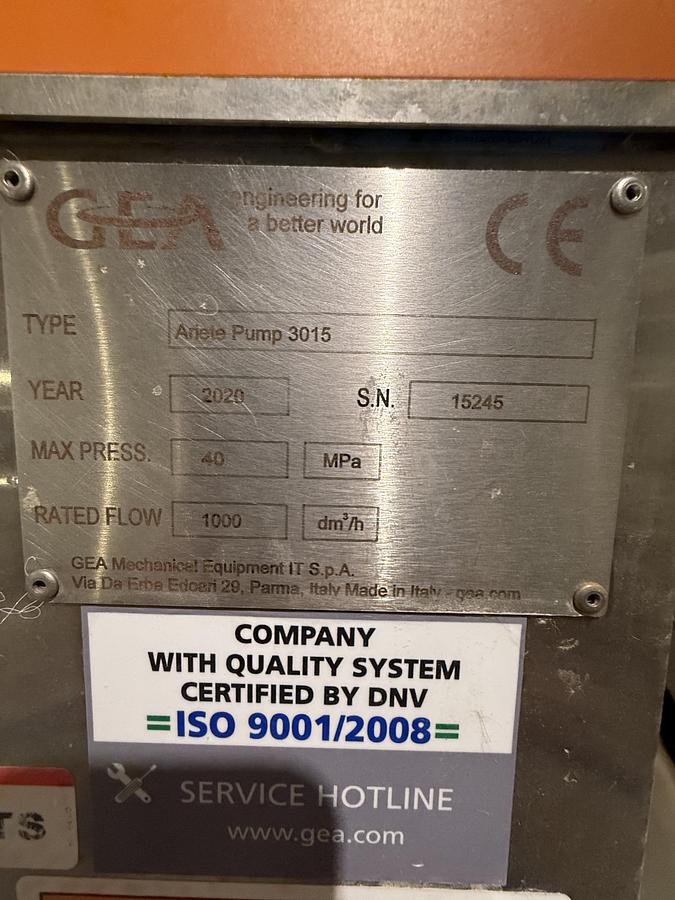 Used Used GEA Ariete 3015 Homogenizer 