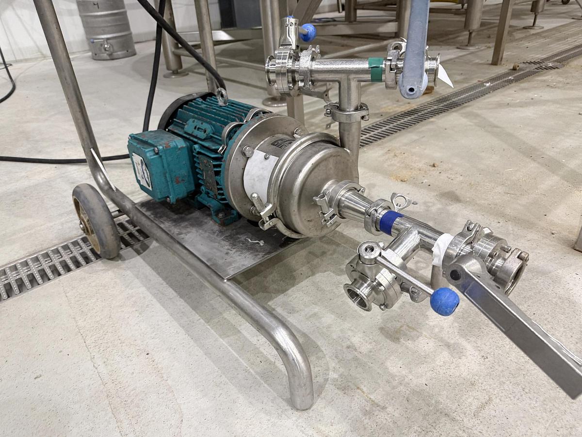Used Used Inoxpa Centrifugal Pump, 2" X 1.5", 5 HP, with VFD