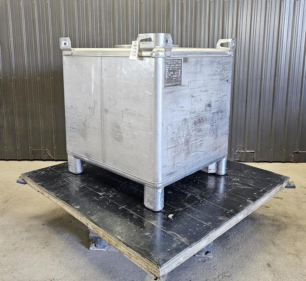 Used Used 350 Gallon IBC Tank (Tote), 304 Stainless Steel