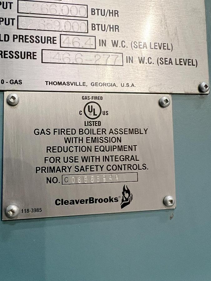 Used Used Cleaver Brooks Boiler, Model CBEX-DE 700-800-150ST