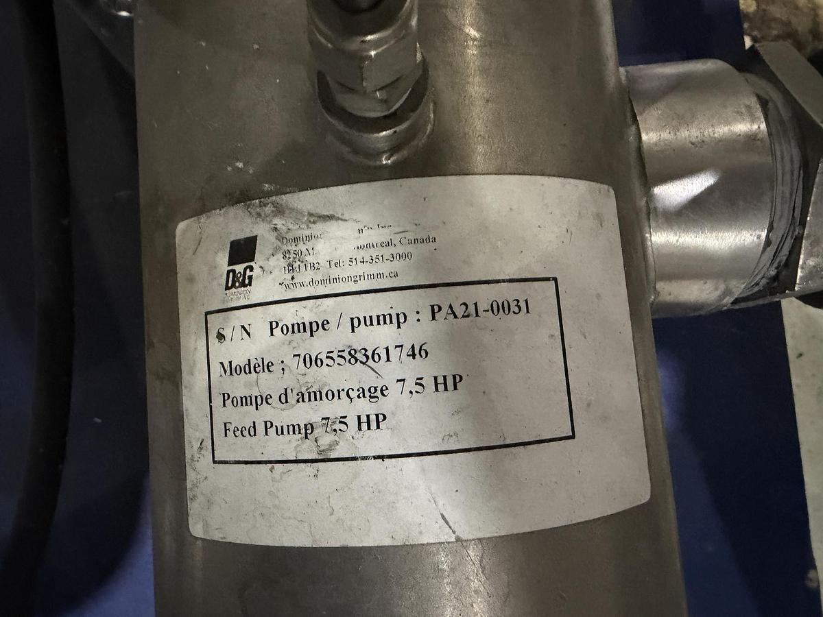Used Used 2021 Dominion & Grimm Reverse Osmosis Concentrator – 4 Membrane Housings – 575V