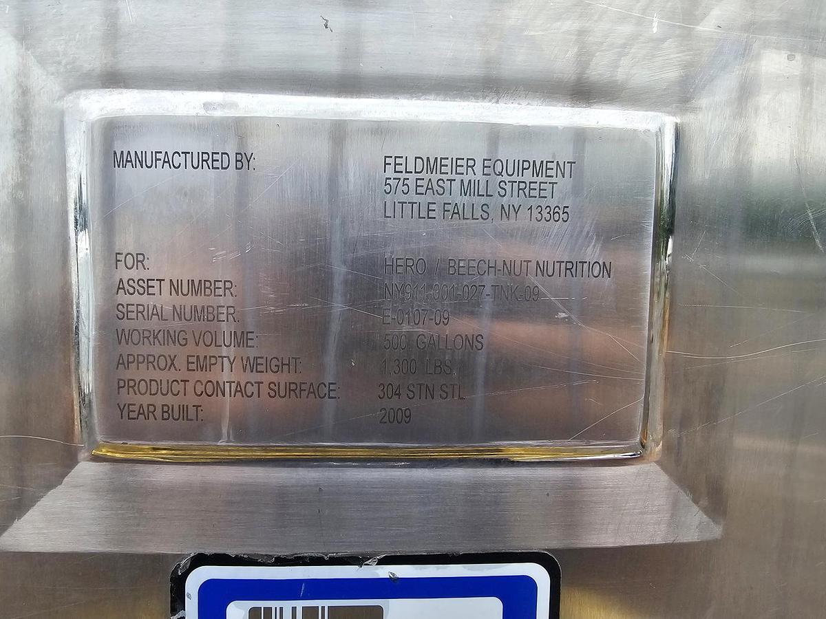 Used Harry Davis NY - LOT 1 - 500 Gallon Feldmeier Tank
