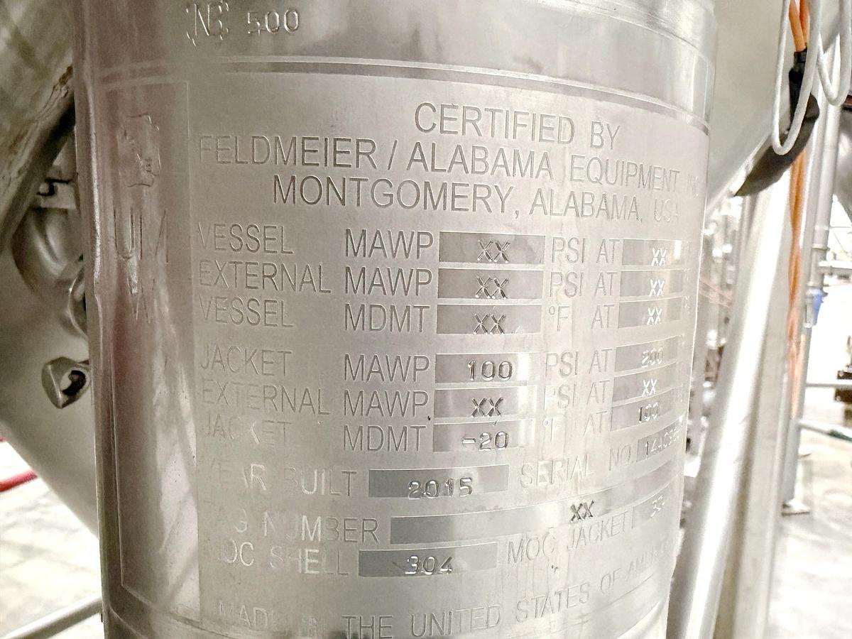 Used Used 6000 Gallon Feldmeier Jacketed Tank (Reactor), 304 Stainless Steel
