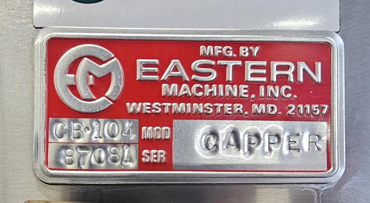 Used Used Eastern Machine Bottle Capper, Model CB 104