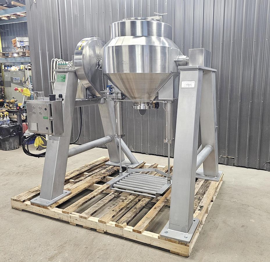 Used Used A&M Process Equipment Double Cone Blender, With Safety cage