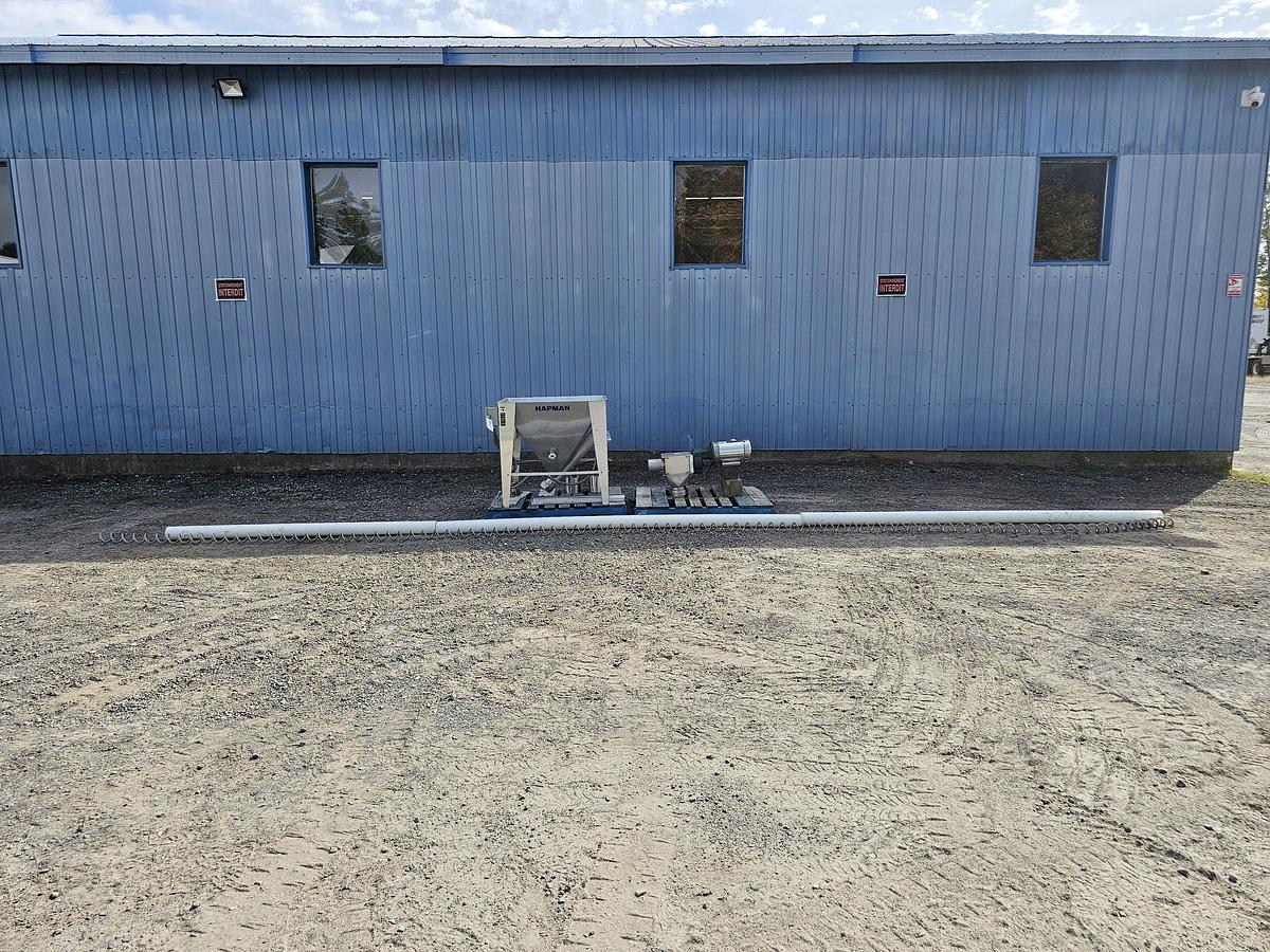 Used Harry Davis NY - Lot 140A - Hopper + Lot 140B - Auger Elevator with Motor (inventoried together)