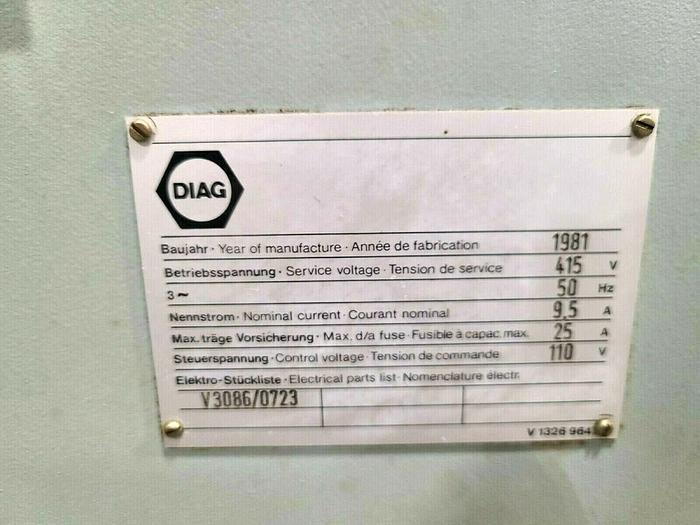 Used Diag Werner Pee Wee P10.8 Thread Rolling Machine Knurling Roller German Machine