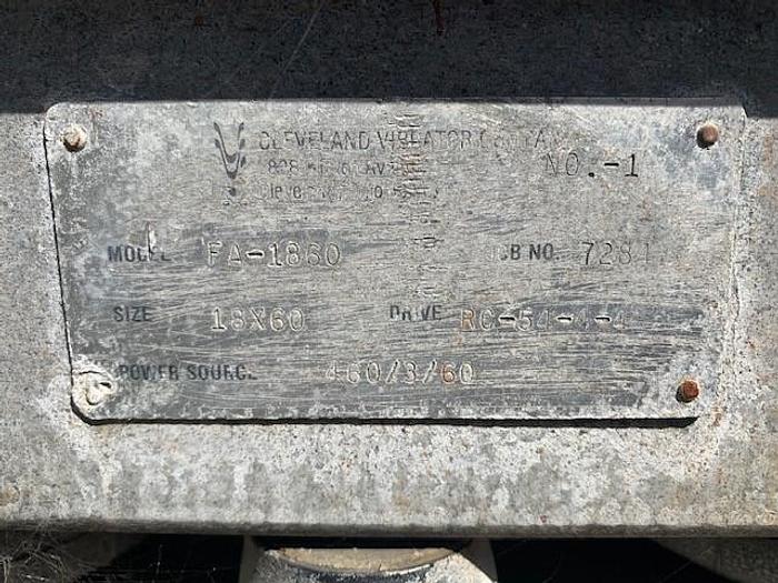 Used Cleveland Stainless Steel Vibratory Shaker Table Model FA-1860