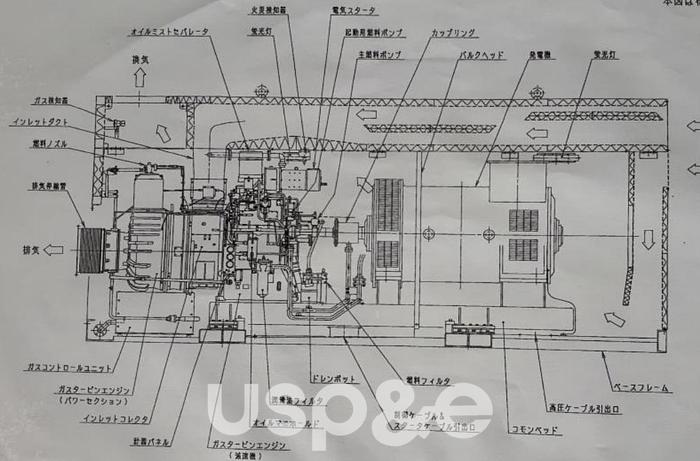 Used 3.2 MW 2008 Low Hour Used Kawasaki MIT-23 Natural Gas Turbine Power Plant