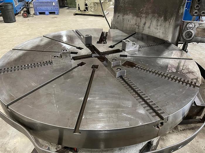 Used 1968 Webster Bennett Turret lathe, 72" Table, 79" Swing, 31" under rail, 150 RPM. Pendant Control