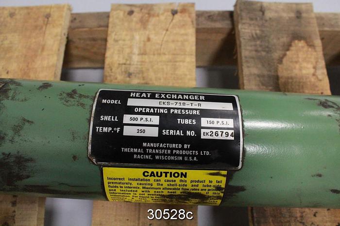 Used Thermal Transfer Pro EKS-718-T-R Shell And Tube Heat Exchanger #30528