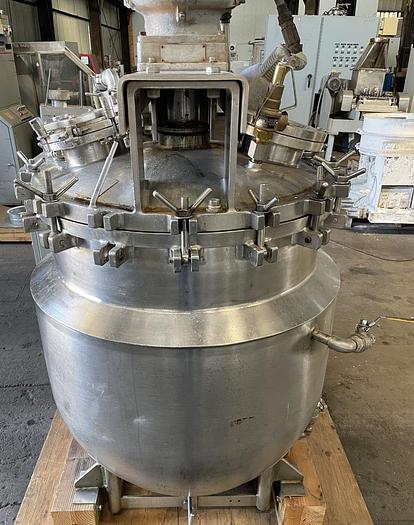 Used 250 LITER J.C. PARDO TRIPLE MOTION VACUUM KETTLE - 316 S/S - 20 PSI/FV/100 PSI JACKET