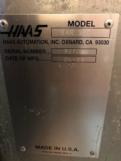 Used 2009 HAAS Servo 300 Bar Feeder