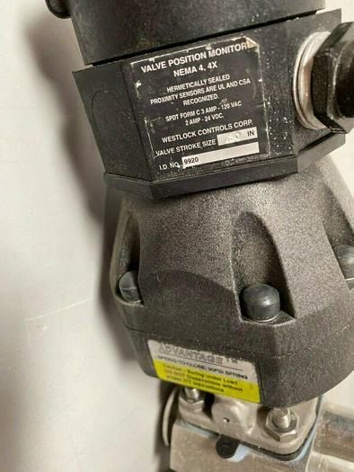 Used 2 ITT Pure-Flo A209 3-way Stainless Steel Valves w/ Monitor 1" & 3/4" Sanitary