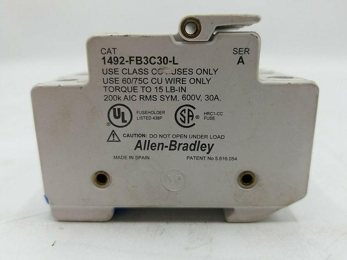 Used Allen-Bradley 1492-FB3C30L Ser.A Fuse Holder