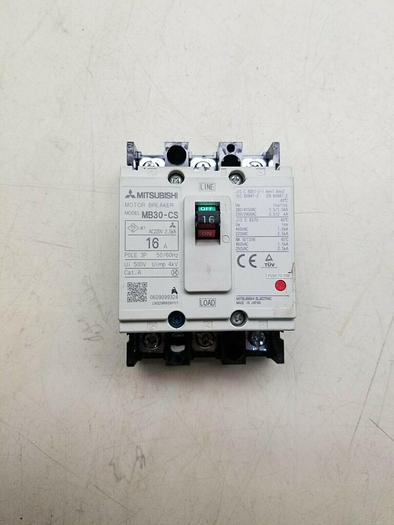 Used MITSUBISHI MB30-CS CIRCUIT BREAKER 16A, 3POLE 50/60HZ MB30CS