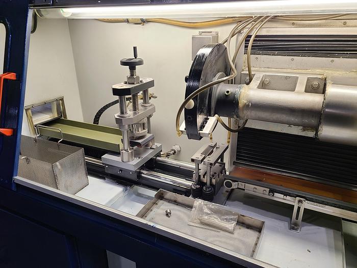 Used Everite Electrochemical Automatic Tube Cutoff & Deburr Saw Machine Model TC SR7