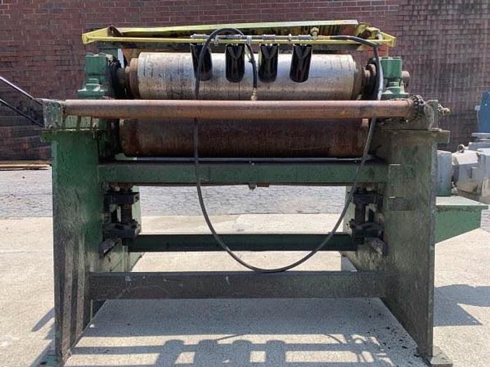 Used CUSTOM-BUILT 36 INCH HEATED FEED-THRU ROLL DISTRESSING MACHINE