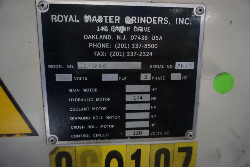Used ROYAL MASTER TG12X4 CENTERLESS